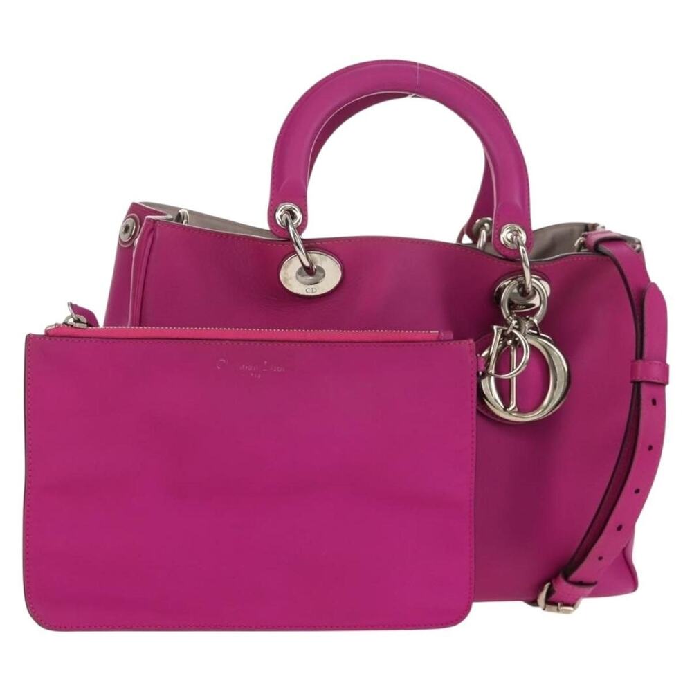 Dior Diorissimo Leather Handbag Purple